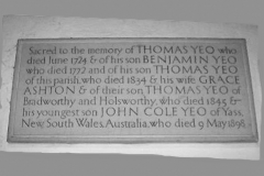 Memorial plaque, Bradworthy parish church